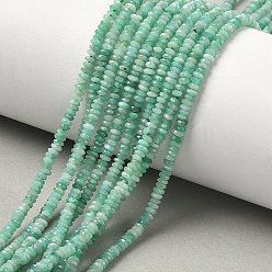 Изумруд Натуральные изумрудные бисерные пряди, граненые, рондель, вода, 2.5~3x1~1.5 мм, отверстие : 0.6 мм, около 293~294 шт / нитка, 15.47'' (39.3 см)