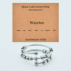 Нержавеющая Сталь Цвет 304 вращающиеся манжетные кольца из нержавеющей стали, воин, Кольцо-спиннер для успокоения беспокойства, медитации, цвет нержавеющей стали, внутренний диаметр: регулируемый