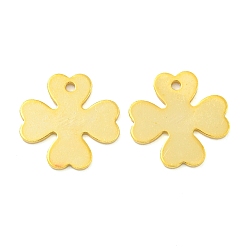 Real 18K Gold Plated 925 Sterling Silver Clover Charms, with 925 Stamp, Real 18K Gold Plated, 10x10x0.5mm, Hole: 0.5mm