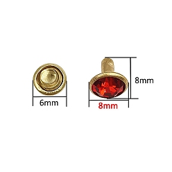 Светло-сиамский Полукруглые заклепки из сплава, со стразами, для кошелька, , ботинки, украшение кожаных ремесел, Light Siam, 8 мм