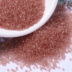 (DB1412) Transparent Salmon MIYUKI Delica Beads, Cylinder, Japanese Seed Beads, 11/0, (DB1412) Transparent Salmon, 1.3x1.6mm, Hole: 0.8mm, about 2000pcs/bottle, 10g/bottle