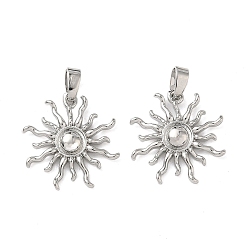 Платина Латунные подвески, солнце, платина, 19x17.5x3 мм, отверстие : 4x3 мм