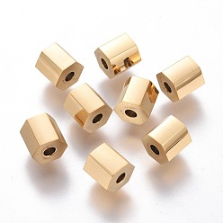 Золотой Ионное покрытие (ip) 304 шарики из нержавеющей стали, граненые, колонка, золотые, 6x6 мм, отверстие : 2 мм