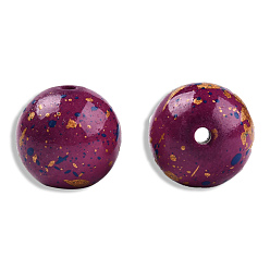 Purple Spray Painted Resin Beads, Round, Purple, 20x19mm, Hole: 2~2.4mm