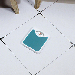 чирок Миниатюрные электронные весы из смолы, украшения для дисплея в форме электронных весов, с дерева базы, для декора кукольного домика, зелено-синие, 25x23x3 мм