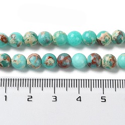 Turquoise Synthetic Imperial Jasper Dyed Beads Strands, Round, Turquoise, 6mm, Hole: 1.4mm, about 60~62pcs/strand, 14.72''~15.28''(37.4~38.8cm)