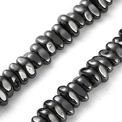 Металлическо-черное Гальванопокрытие Гальванические нити из синтетических немагнитных гематитовых бусин, самородки, покрытие черного цвета металла, 5.5x4.5x2 мм, отверстие : 1.2 мм, около 180~183 шт / нитка, 15.94 дюйм (40.5 см)