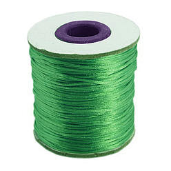 Лайм Нейлоновая нить, гремучий атласный шнур, нейлоновый шнур плетеные украшения для изготовления ювелирных изделий, круглые, желто-зеленые, 1 мм, около 100 ярдов / рулон (300 футов / рулон)