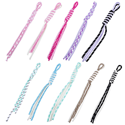 Couleur Mélangete 10pcs 10 couleurs décorations suspendues en polyester, pour les décorations de sacs, couleur mixte, 240x17mm, 1 pc / couleur