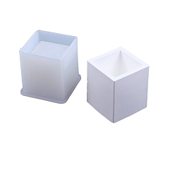 Белый Силиконовая форма для ароматерапевтической свечи, пищевой силикон, ароматерапевтический гипсовый диффузор своими руками, каменный горшок-чашка, прямоугольные, белые, 55x55x56 мм