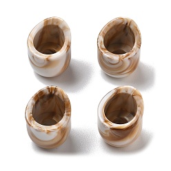 Светло-коричневый Двухцветные акриловые бусины, имитация драгоценных камней бусины, колонка, загар, 14x18 мм, отверстия: 5 мм и 9.5 мм.