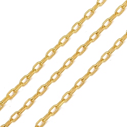 Золотой Латунные кабельные цепи, пайки, без кадмия, без никеля и без свинца, с катушкой, золотые, 3.5x2x0.5 мм, около 32.81 футов (10 м) / рулон
