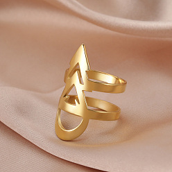 Золотой Кольца из нержавеющей стали, украшения для унисекс, капля, золотые, 31.5 мм, размер США 11 (20.6 мм)