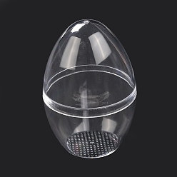 Прозрачный Пластиковые бисера контейнеры, Подарочная коробка с конфетами, для упаковки свадебной вечеринки, яйцо, прозрачные, 5.2x7.7 см