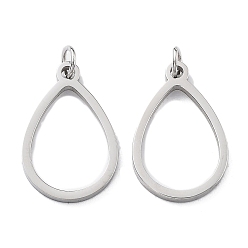 Teardrop Не тускнеющие 304 подвески из нержавеющей стали, лазерная резка, с целью перехода в кольце, цвет нержавеющей стали, слеза, 17x11x1 мм, отверстие : 2 мм