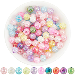(52) Непрозрачная лаванда Прозрачных бусин акриловые треск, AB цвет, круглые, разноцветные, 10 мм, отверстие : 2 мм, 300 шт / комплект