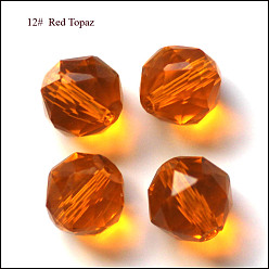 Темно-Оранжевый Имитация Австрийские кристаллические шарики, класс AAA, граненые, круглые, темно-оранжевый, 6 мм, отверстие : 0.7~0.9 мм