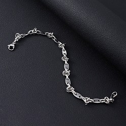 Нержавеющая Сталь Цвет 304 браслеты из нержавеющей стали с овальными звеньями для мужчин и женщин, цвет нержавеющей стали, 8-5/8 дюйм (21.8 см)