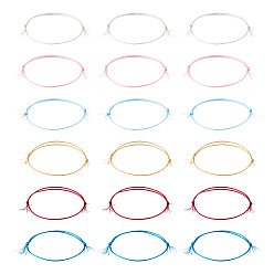 (52) Непрозрачная лаванда 30 шт. 6 цвета полиэстеровый плетеный шнур для изготовления браслетов, разноцветные, внутренний диаметр: 7/8~2-1/4 дюйм (2.25~5.65 см), 5 шт / цвет