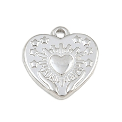 Couleur Acier Inoxydable Pendentifs en acier inoxydable, cœur avec des mains tenant des breloques en forme de cœur et d'étoile, couleur inox, 304mm, Trou: 17x16.5x2mm