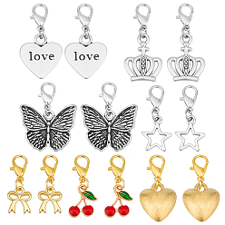 (52) Непрозрачная лаванда 14 шт 7 стили сплав обувь подвески, Сплав с застежками когтя омара, разнообразные, разноцветные, 25~30 мм, 2 шт / стиль