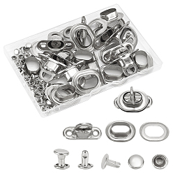 Платина 10 устанавливает латунный кошелек поворотный замок, замок поворота сумки, с заклепками и прокладками, овальные, платина