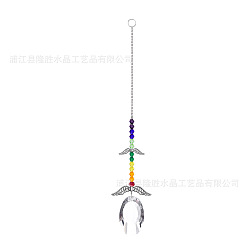 Oval Crystal Glass Sun Catcher Pendant, Rainbow Maker, DIY Garden & Home Decoration, Oval, 310mm