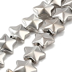 с Платиновым Покрытием Стеклянные бусины с гальваническим покрытием , звезда, полное покрытие, граненые, с покрытием платиным, 13x13.5x5.5 мм, отверстие : 0.8 мм, около 36 шт / нитка, 15.98'' (40.6 см)