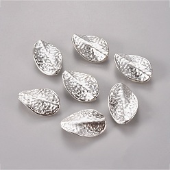 Silver Tibetan Style Alloy Beads, Twist, Lead Free & Cadmium Free, Silver Color Plated, about 27.5mm long, 18mm wide, 3mm thick, hole: 1mm