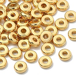 Real 18K Gold Plated SHEGRACE Brass Beads, Flat Round, Cadmium Free & Nickel Free & Lead Free, Real 18K Gold Plated, 4x4x1.5mm, Hole: 1.4mm