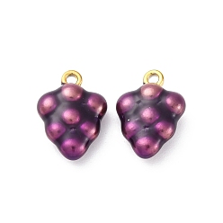 Винограды 304 нержавеющей стальной эмали подвески, ионное покрытие (ip), реальный 18 k позолоченный, винограды, 15x11x5.5 мм, отверстие : 1.5 мм