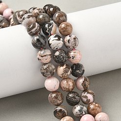 Родонит Натуральные бусины из родонита, круглые, 8~8.5 мм, отверстие : 1 мм, около 47~49 шт / нитка, 14.96~15.67'' (38~39 см)