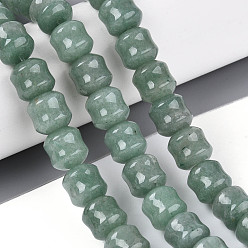 Зеленый Авантюрин Естественный зеленый авантюрин бисер нитей, колонка, 9.5~10.5x9.5~10.5 мм, отверстие : 0.7~0.8 мм, около 38~40 шт / нитка, 15.35~15.94 дюйм (39~40.5 см)