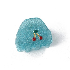 Бирюза Заколки для волос из пвх, бирюзовые, 32x28 мм