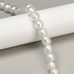 Белый Стеклянные бусины, с фольгой внутри, ручная работа , бусина в бусине, круглые, белые, 12x11 мм, отверстие : 1.4 мм