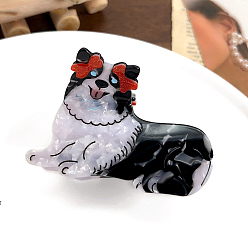 Черный Заколки для волос в форме когтей из ацетата целлюлозы, аксессуары для волос для женщин и девочек, собака, чёрные, 90x60 мм