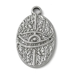 Нержавеющая Сталь Цвет 304 подвески из нержавеющей стали, овал с очарованием глаз, цвет нержавеющей стали, 27x16.5x2 мм, отверстие : 2.5 мм