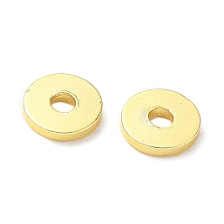 Золотой Spacer бисер латунные, долговечный, плоско-круглые, золотые, 6x1 мм, отверстие : 1.8 мм