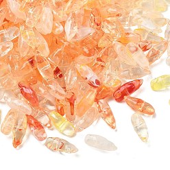 Dark Orange Two Tone Imitation Gemstone Style Acrylic Beads, Teardrop, Dark Orange, 18~18.5x6.5~7x7mm, Hole: 1.4mm, about 1140pcs/500g