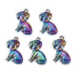 Rainbow Color Подвески из сплава , без кадмия, без никеля и без свинца, собака, Радуга цветов, 21.5x13.5x6 мм, отверстие : 1.2 мм