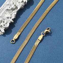 Золотой Вакуумное покрытие pvd 304 ожерелья из змей из нержавеющей стали, с омаром застежками, золотые, 17.7 дюйм (45 см), 4 мм