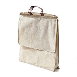 Бланшированный Миндаль Тканевая корзина для хранения одежды, складная сумка-тоут с ручкой, прямоугольные, бланшированный миндаль, 482x360x12 мм, отверстие : 9.5 мм