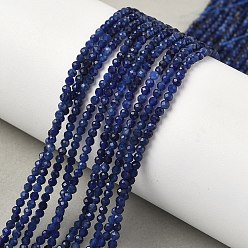 Содалитовое Природный содалит бисер нитей, граненые круглые, 2~2.5 мм, отверстие : 0.5 мм, около 177~180 шт / нитка, 15.24'' (38.7 см) ~ 15.75'' (40 см)
