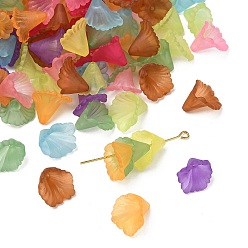 (52) Непрозрачная лаванда Прозрачные акриловые бусины, матовые, цветок, окрашенные, разноцветные, шириной около 12 мм, 12 мм длиной, толщиной 1.8 мм , отверстия: 1.5 мм. около 1900 шт / 500 г