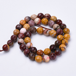Mookaite Natural Mookaite Beads Strands, Faceted, Round, 6mm, Hole: 1mm, about 62pcs/strand, 15.3 inch