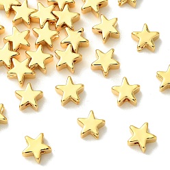 Real 18K Gold Plated SHEGRACE Brass Star Beads, Cadmium Free & Nickel Free & Lead Free, Real 18K Gold Plated, 5x5.5x3mm, Hole: 1mm