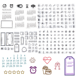 Mixed Shapes 4шт 4 стили прозрачные силиконовые штампы, для diy scrapbooking, фотоальбом декоративный, изготовление карт, разнообразные, 110~160x110~160x2.5 мм, 1 шт / стиль