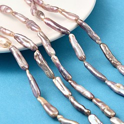 чертополох Натуральный жемчуг в стиле барокко кеши, культивированный пресноводный жемчуг, придерживаться, чертополох, 23~25x6.5~8x5.5~7.5 мм, отверстие : 0.5 мм, около 16~17 шт / нитка, 15.12~15.35'' (38.4~39 см)