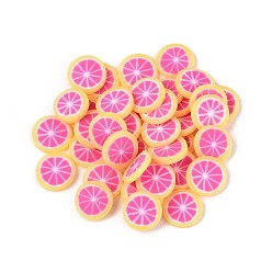 Оранжевый Кабошоны из полимерной глины ручной работы с фруктами, ногтей декоративные аксессуары, оранжевые, 4.5~6x3.5~6x0.2~1 мм, Около 52630 шт / 1000 г