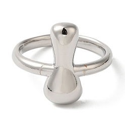 Letter I Латунное открытое кольцо-манжета для женщин с инициалами, без кадмия, без никеля и без свинца, Буква "i", 17x7.5 мм, регулируемый